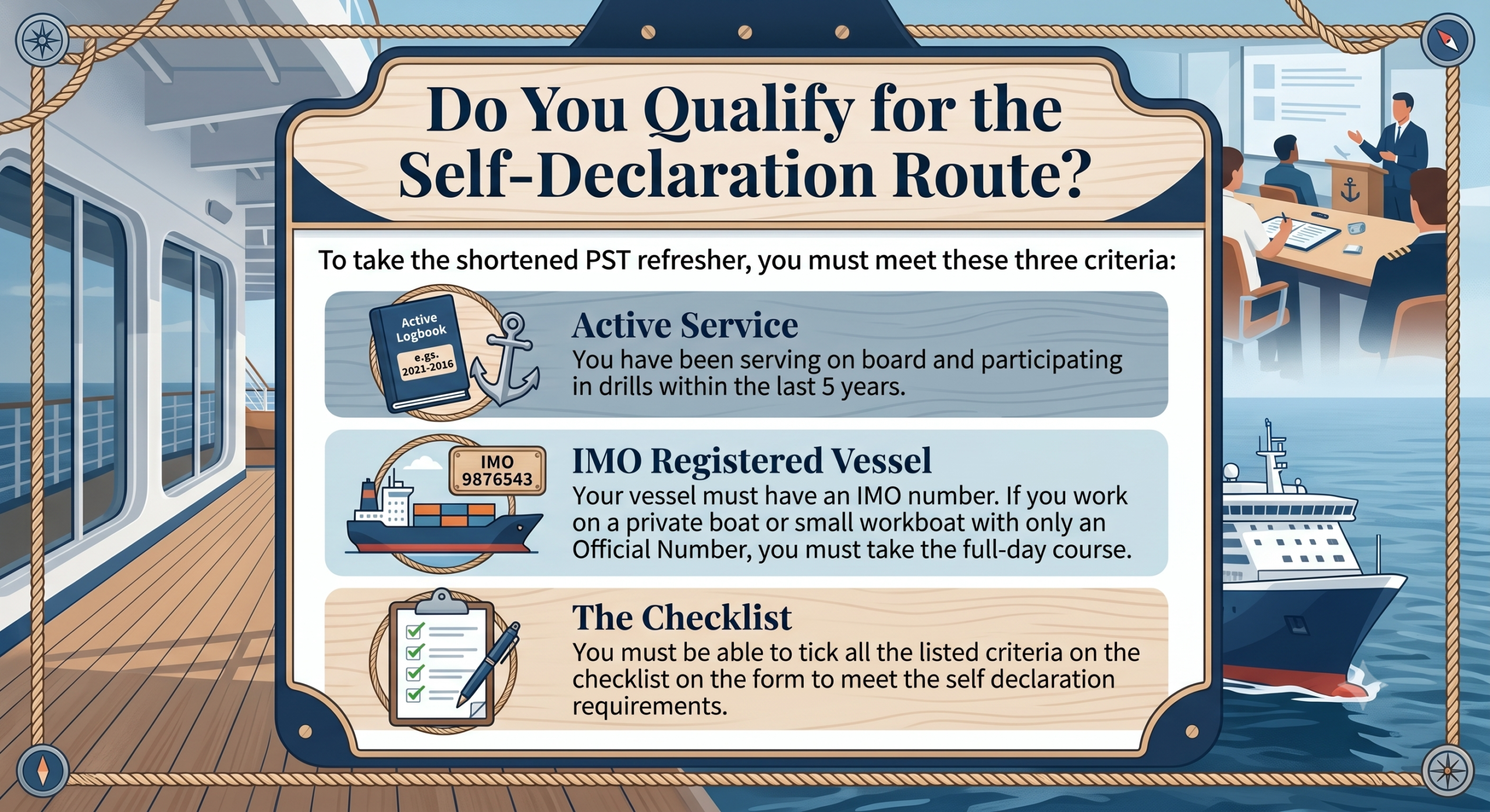 Personal Survival Techniques Self Declaration qualifying list